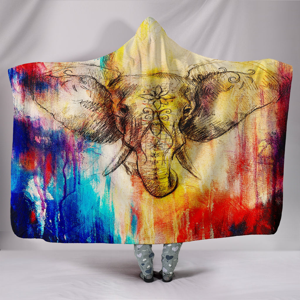 Boho Elephant Hoodie Blanket - Modern Style