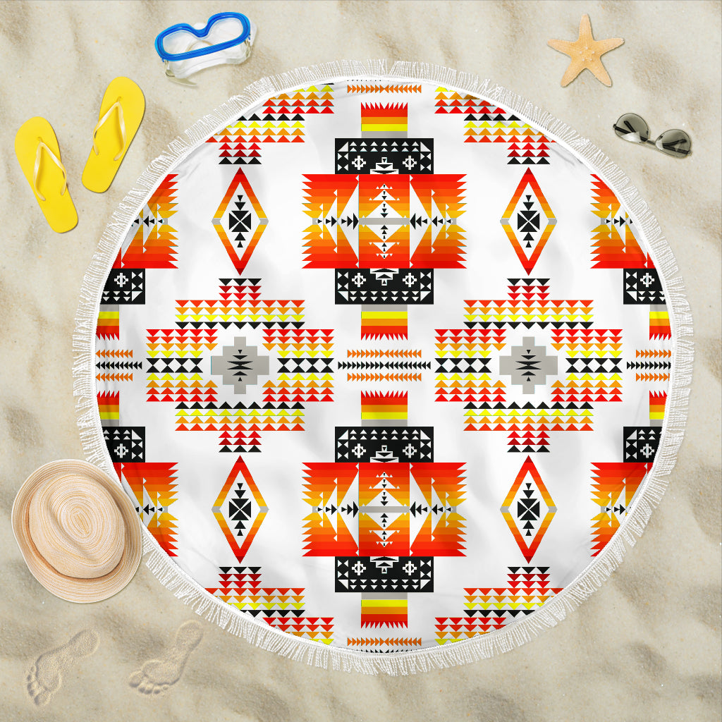 Seven Tribes White Beach Blanket