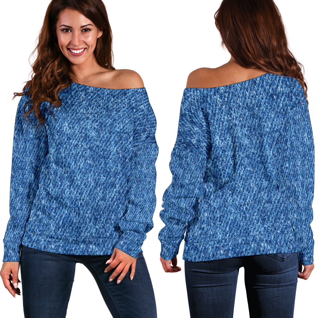 Denim Print Off Shoulder - Modern Style
