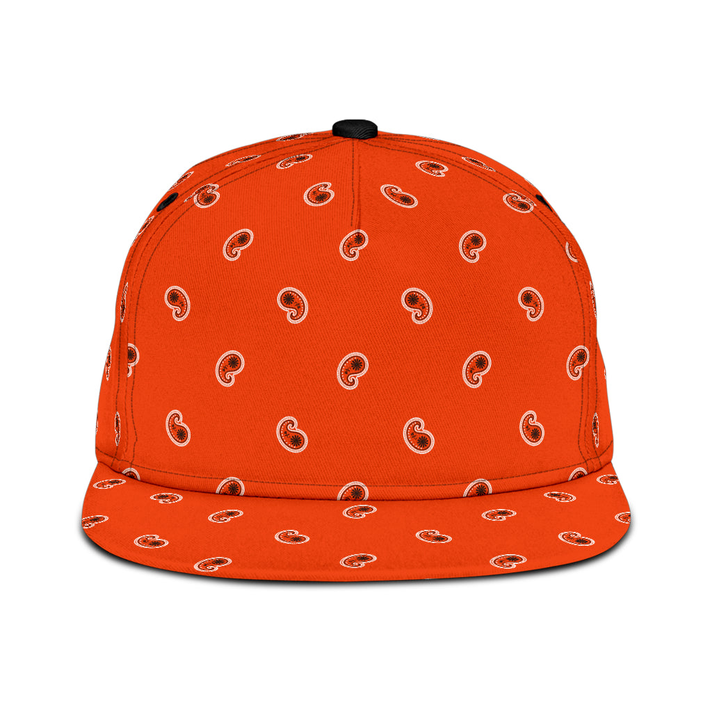 Perfect Orange Paisley Snapback Hat
