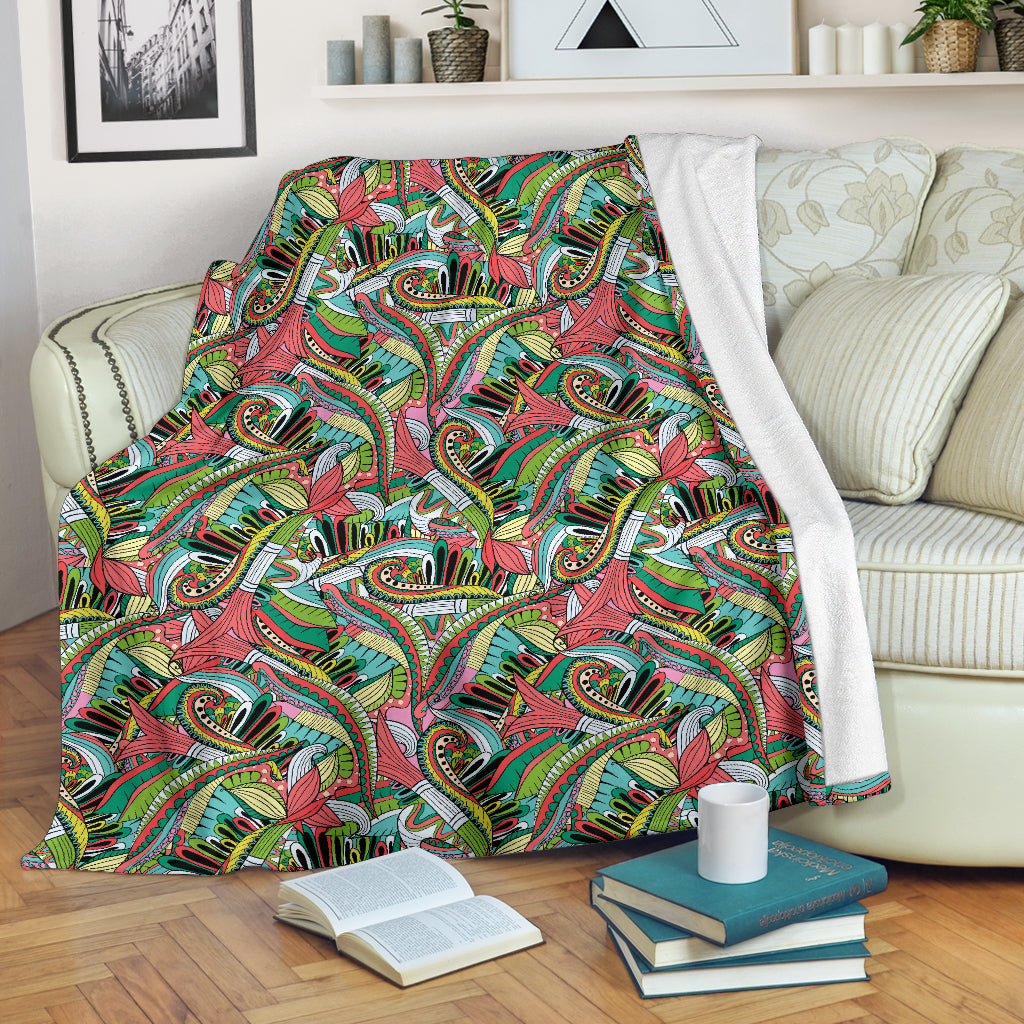 Funky Patterns In Greens Blankets