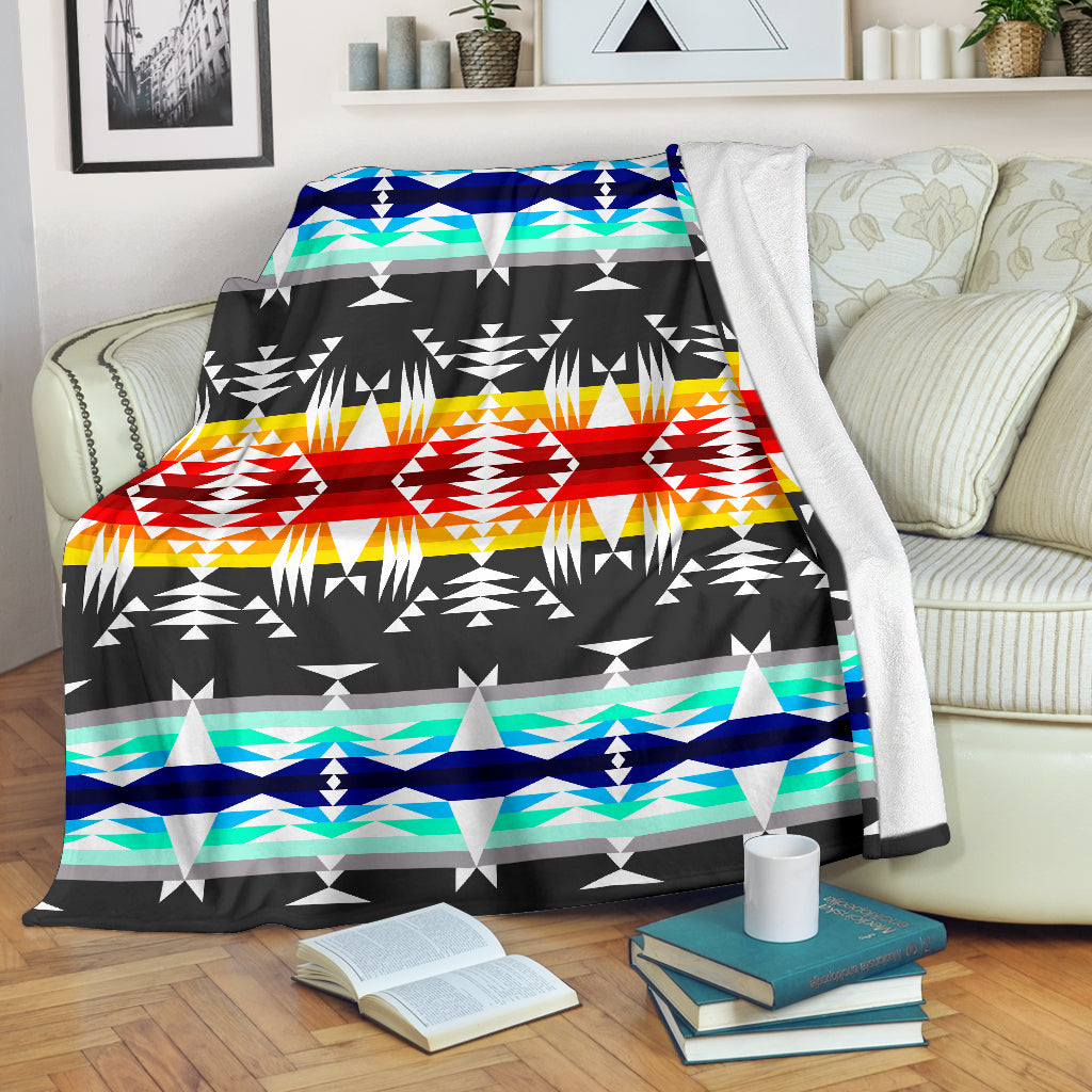 Between the Mountains Gray Blanket - Modern Style