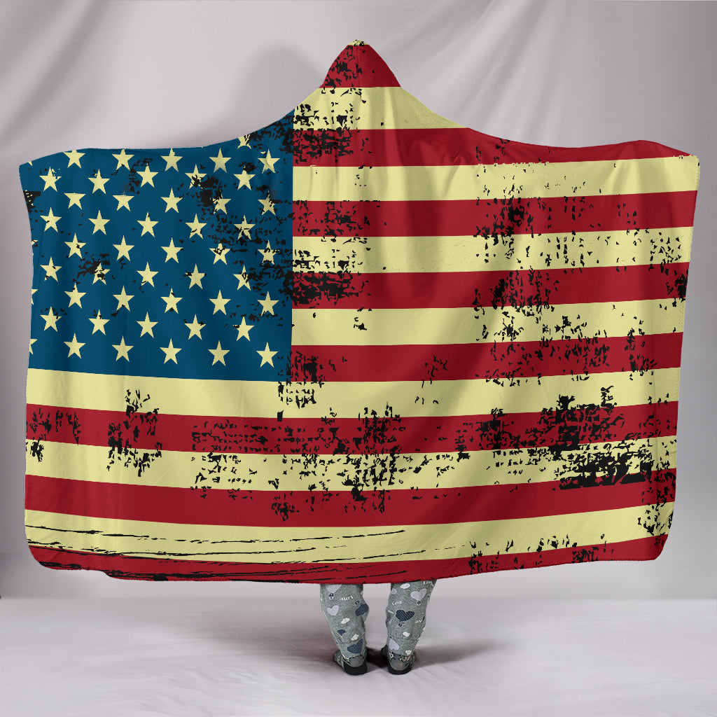 NP American Flag Hooded Blanket