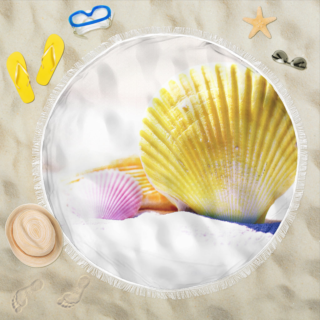 Shells Print Beach Blanket