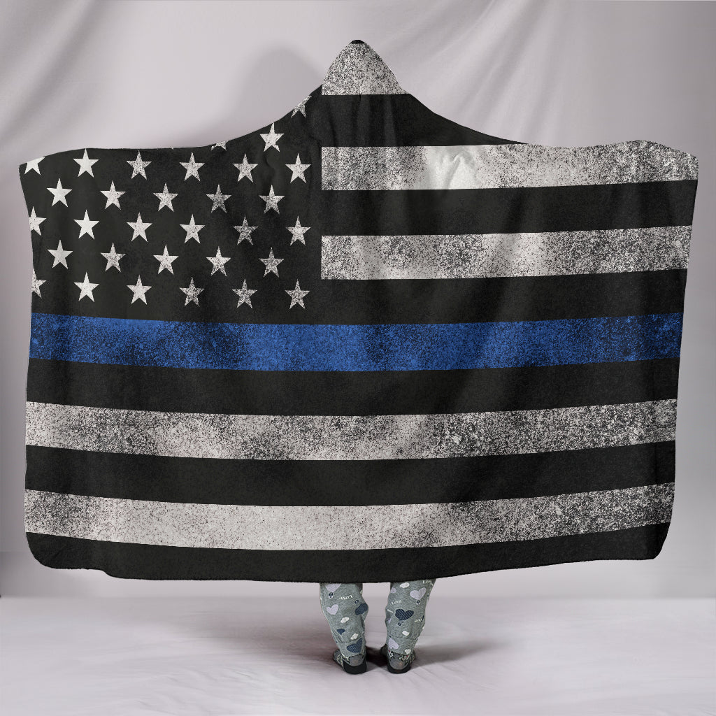 Thin Blue Line Hoodie Blanket