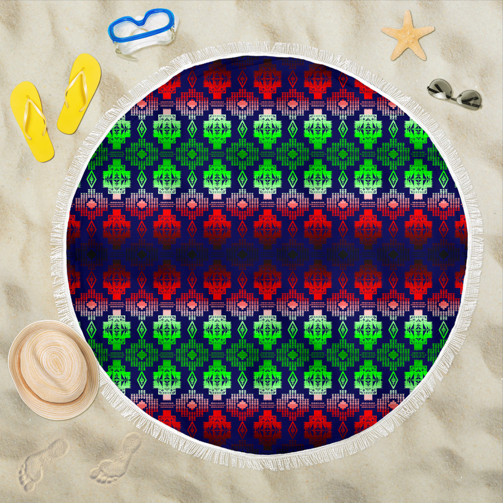Dark Blue Shades Beach Blanket - Modern Style