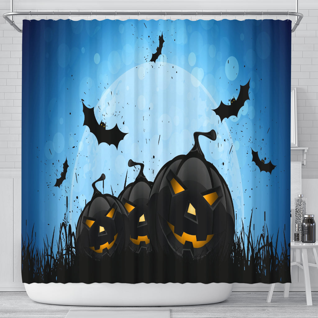 Blue Halloween Shower Curtain - Modern Style