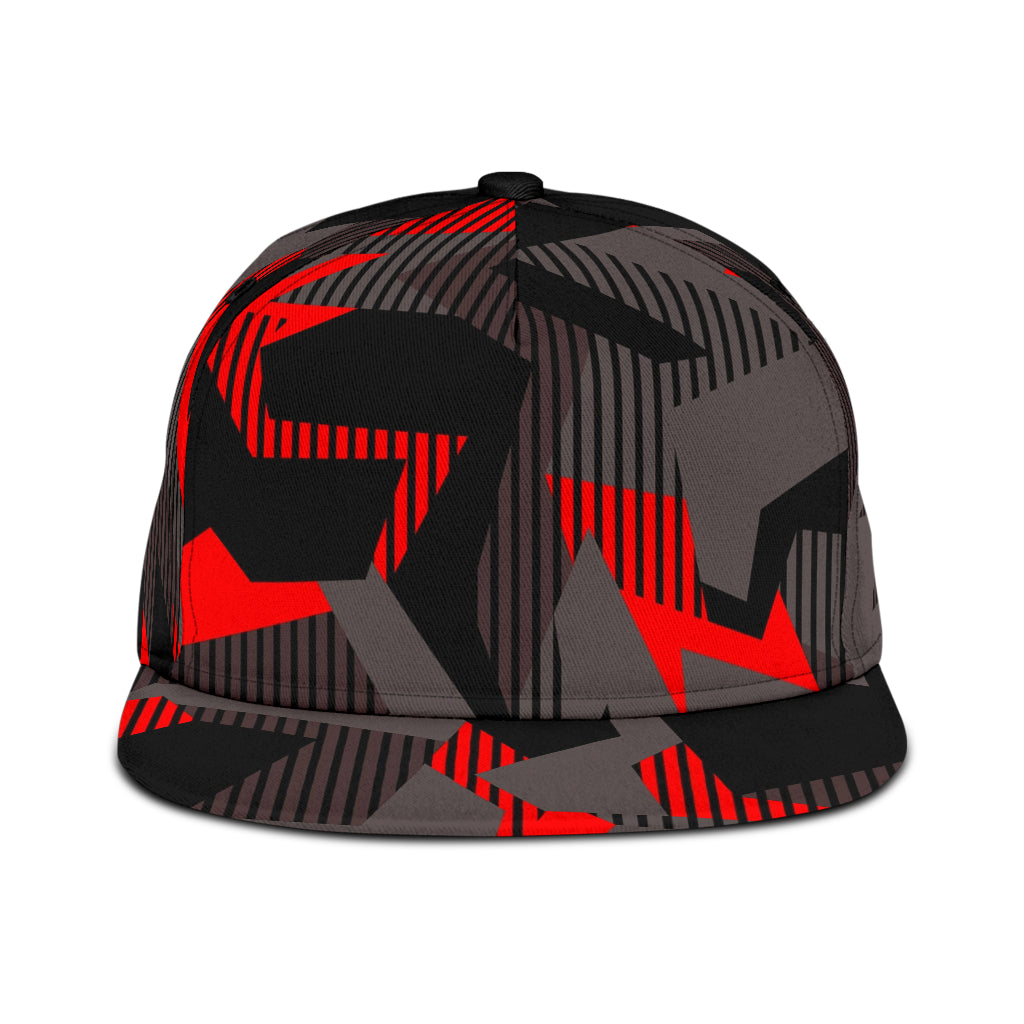 Red and Gray Camo Snapback Hat