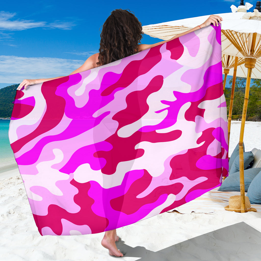 Pink Camouflage Scarf Sarong