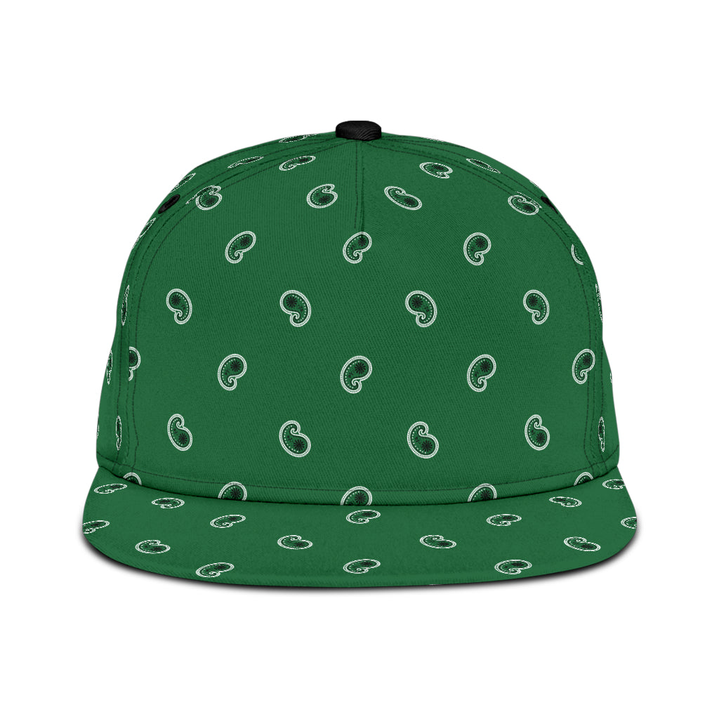 Classic Green Bandana Paisley Snapback Hat