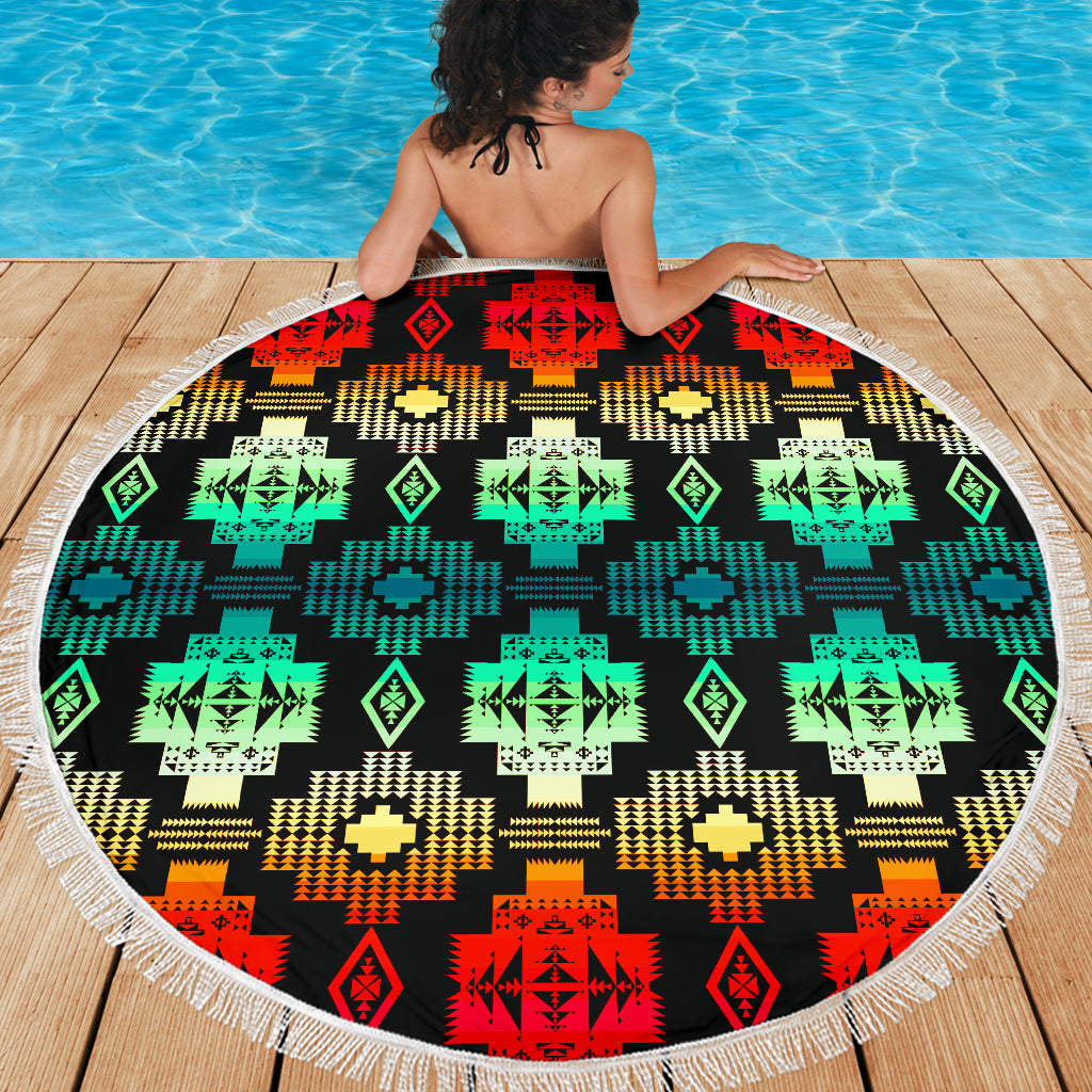 Seven Tribes 20 Shades Red Beach Blanket