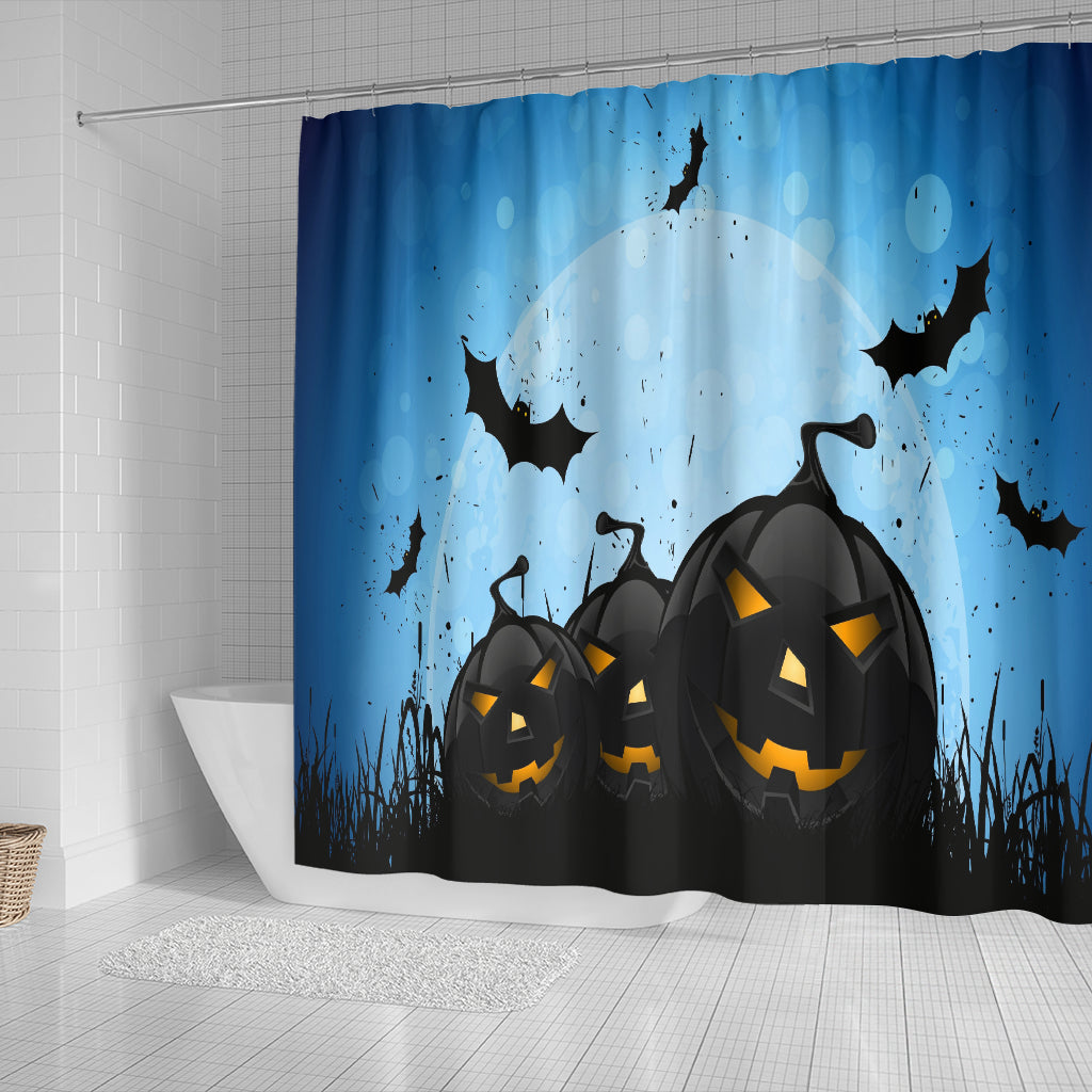 Blue Halloween Shower Curtain - Modern Style