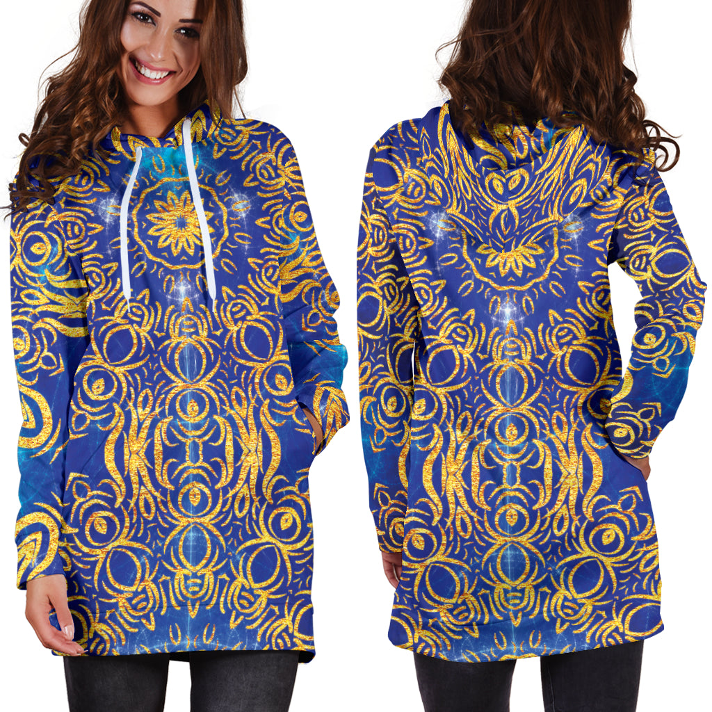 Gold Bohemian Hoodie Dress