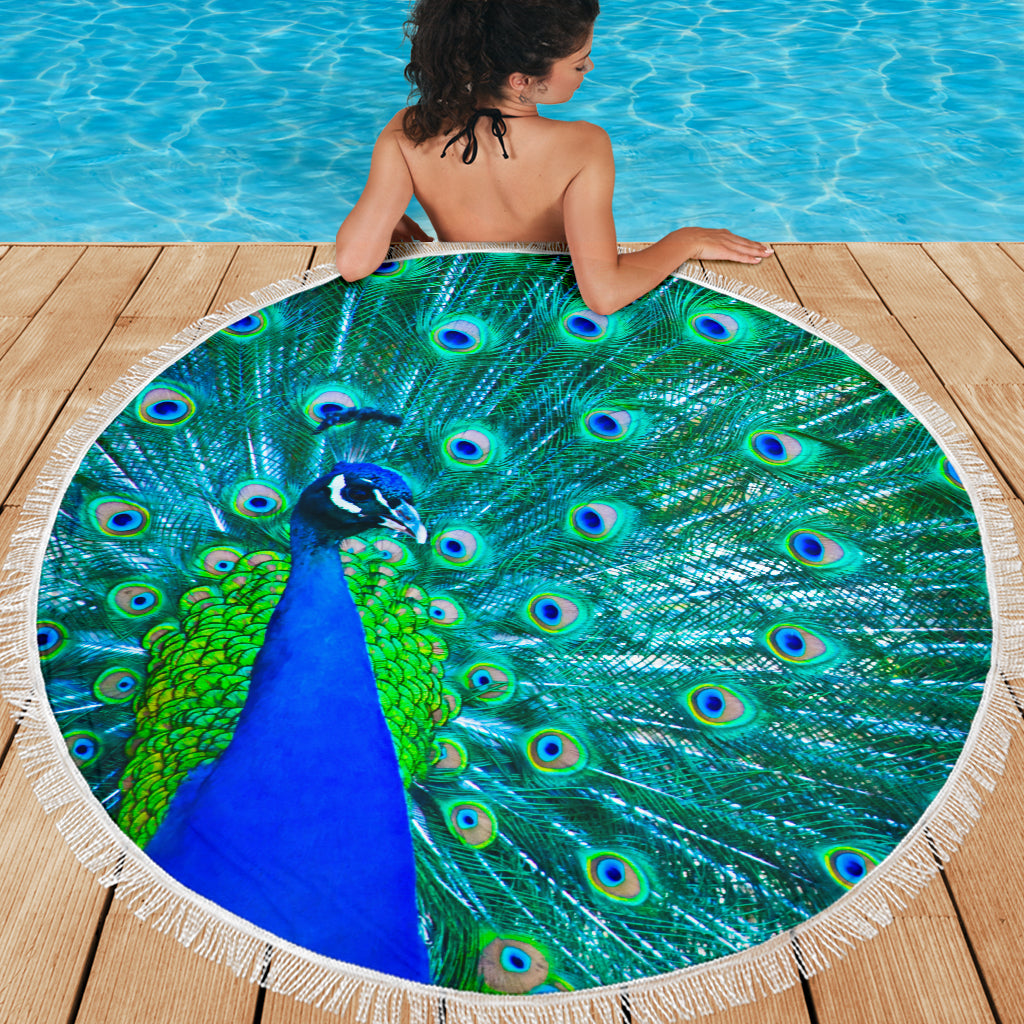 Peacock Beach Roundie Beach Blanket