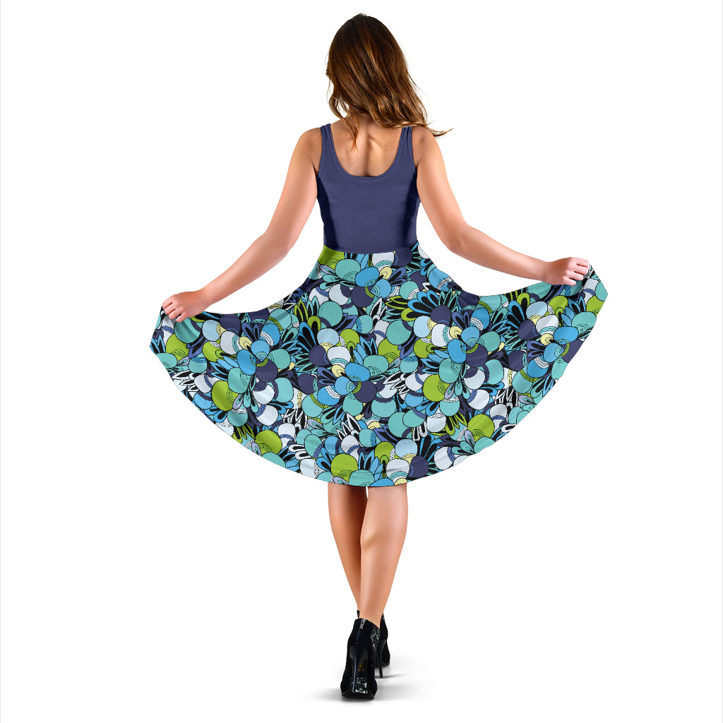 Funky Patterns in Blues 2Tone Dress