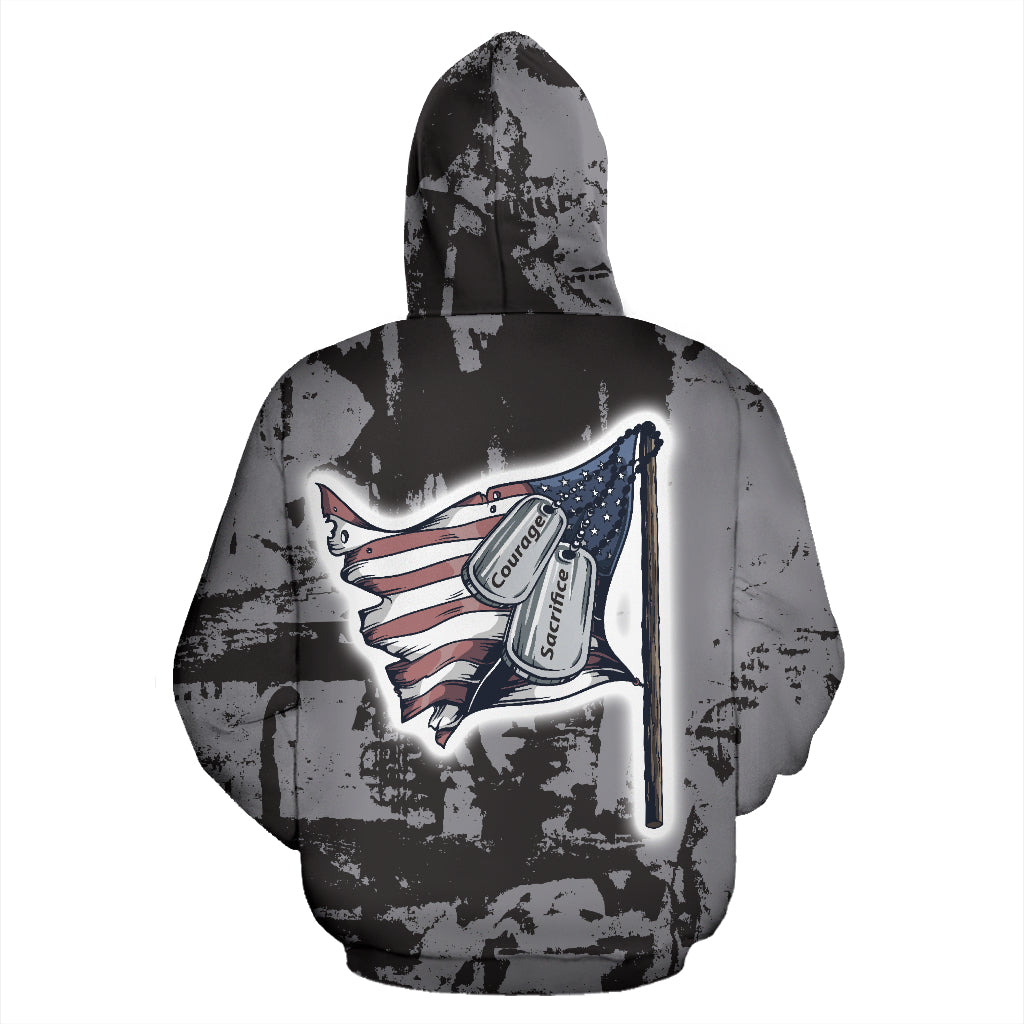 Courage and Sacrifice Zip Up Hoodie - Modern Style