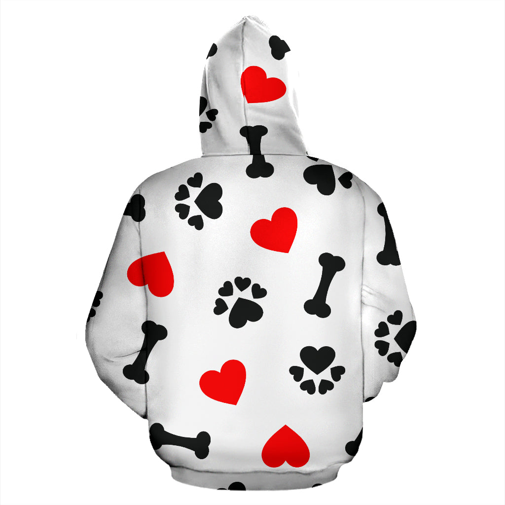 Dog Love All Over Hoodie - Modern Style