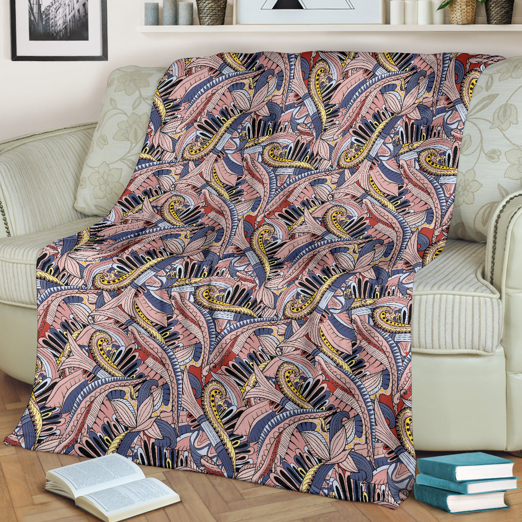 Funky Patterns In Pinks Blankets