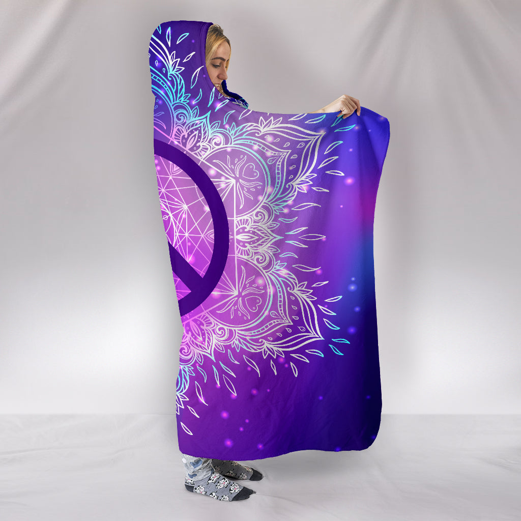 Peace Mandala Hoodie Blanket