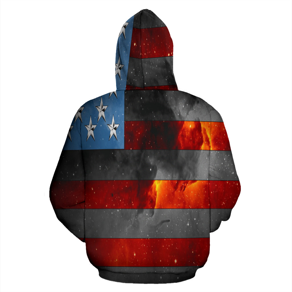 American Space Flag Zip Hoodie - Modern Style