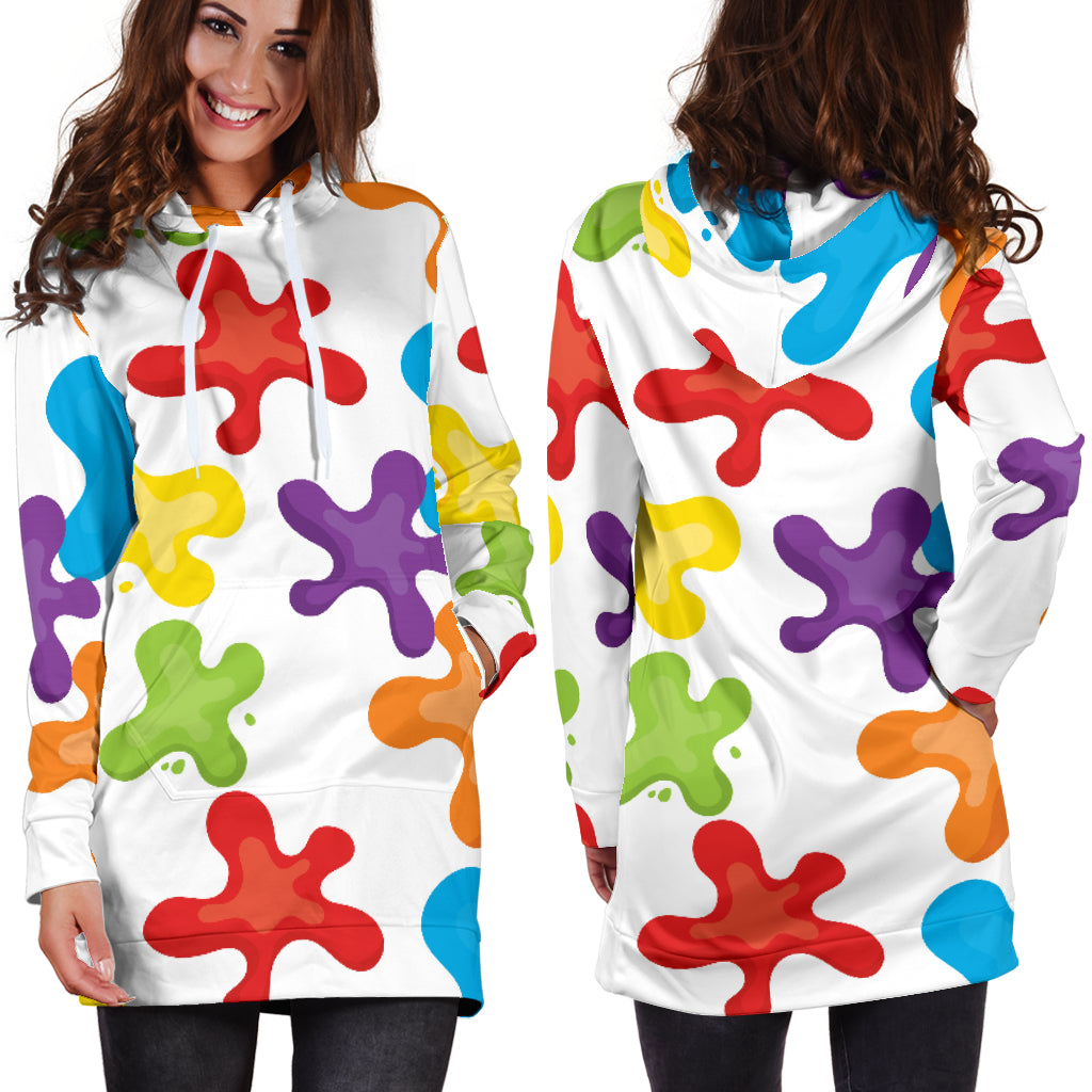 Art Splatter Hoodie Dress - Modern Style
