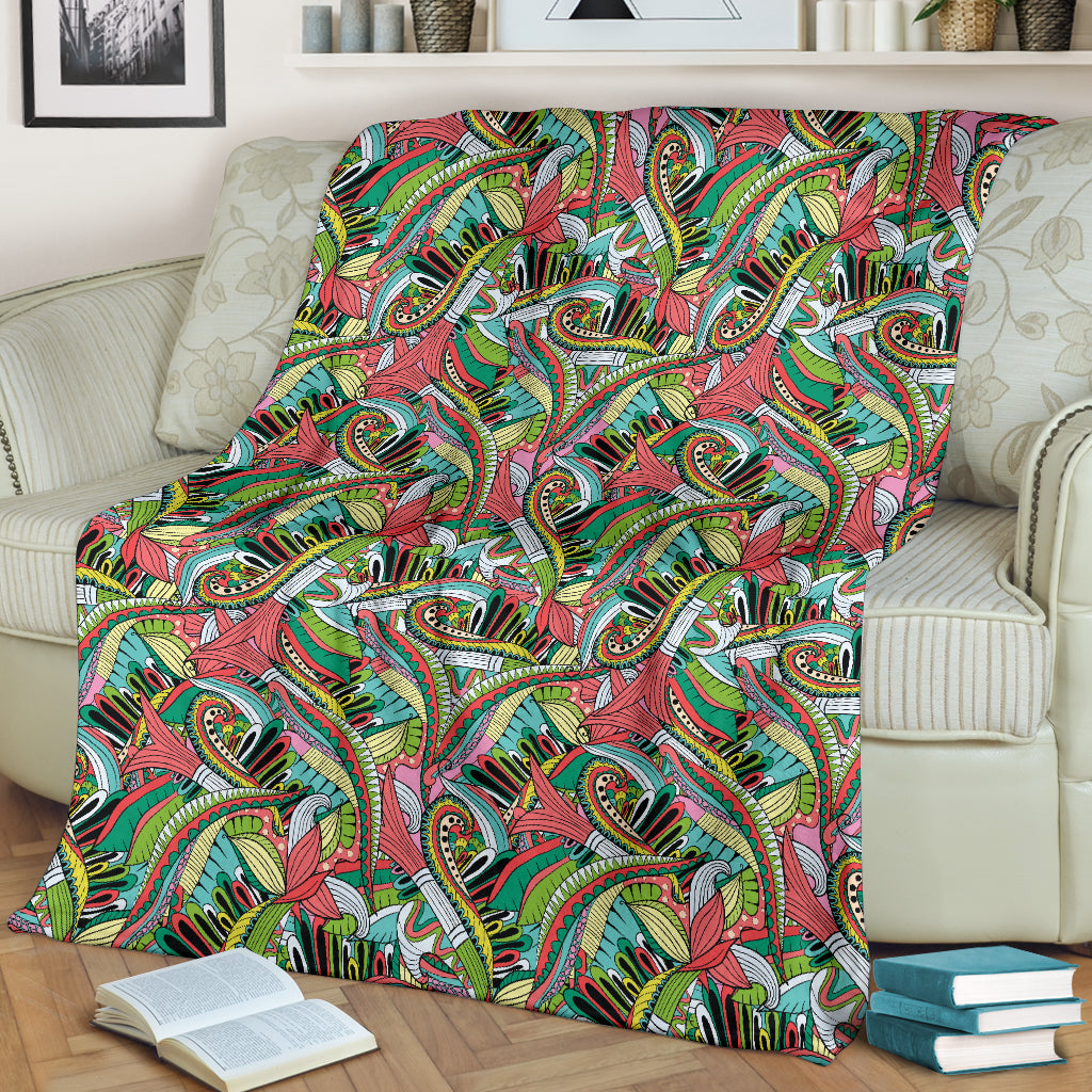 Funky Patterns In Greens Blankets