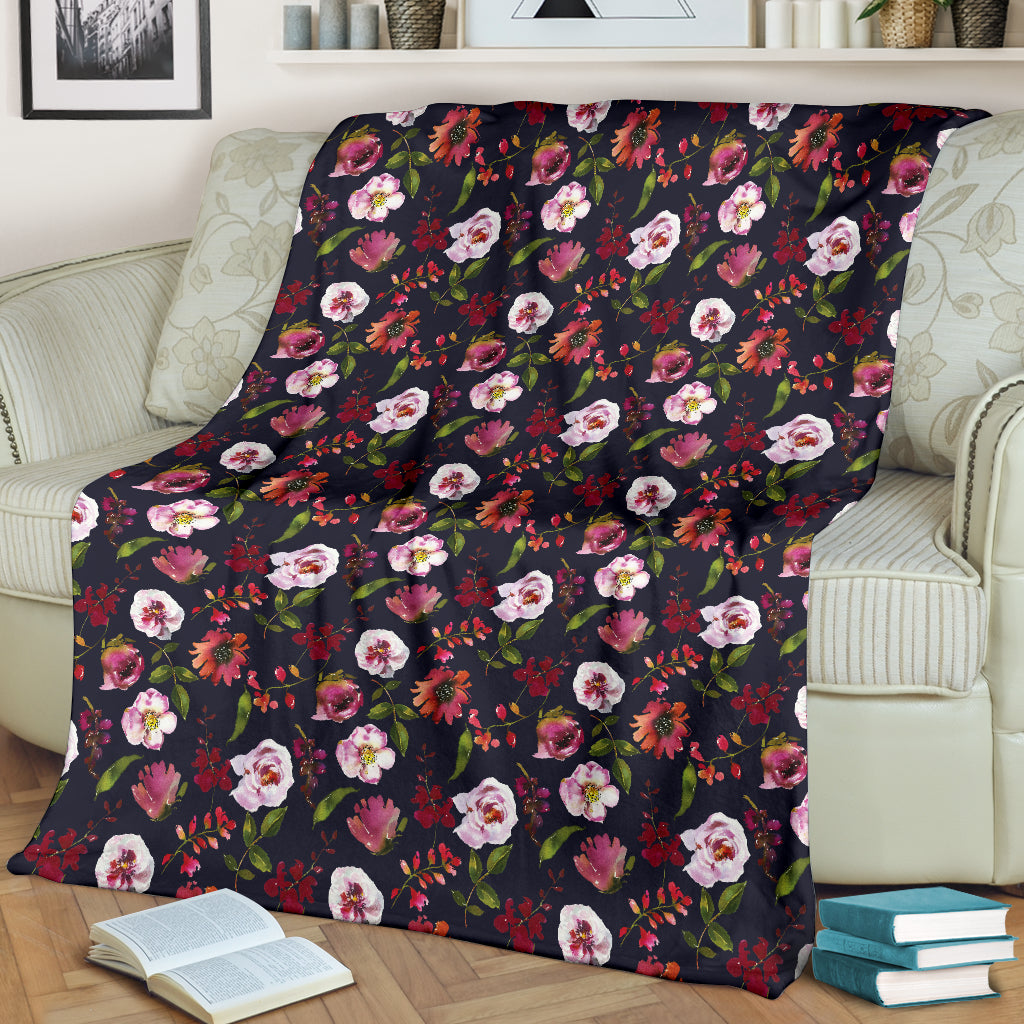 Floral Blush Pastel Roses Peonies - Throw Blankets