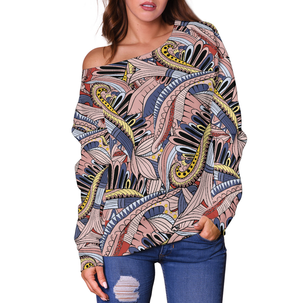 Funky Patterns in Pinks Off Shoulder