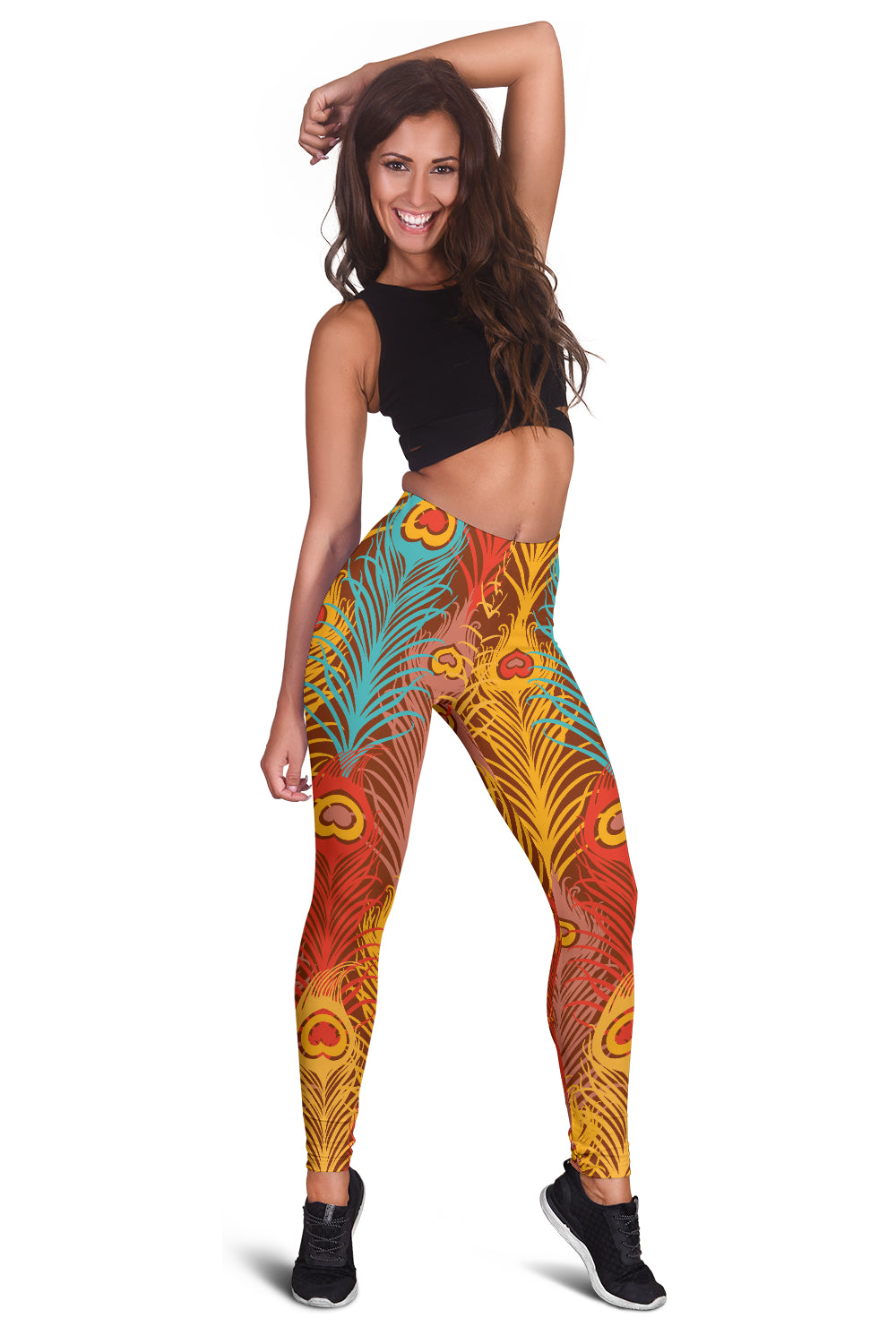 Colorful Peacock Leggings - Modern Style