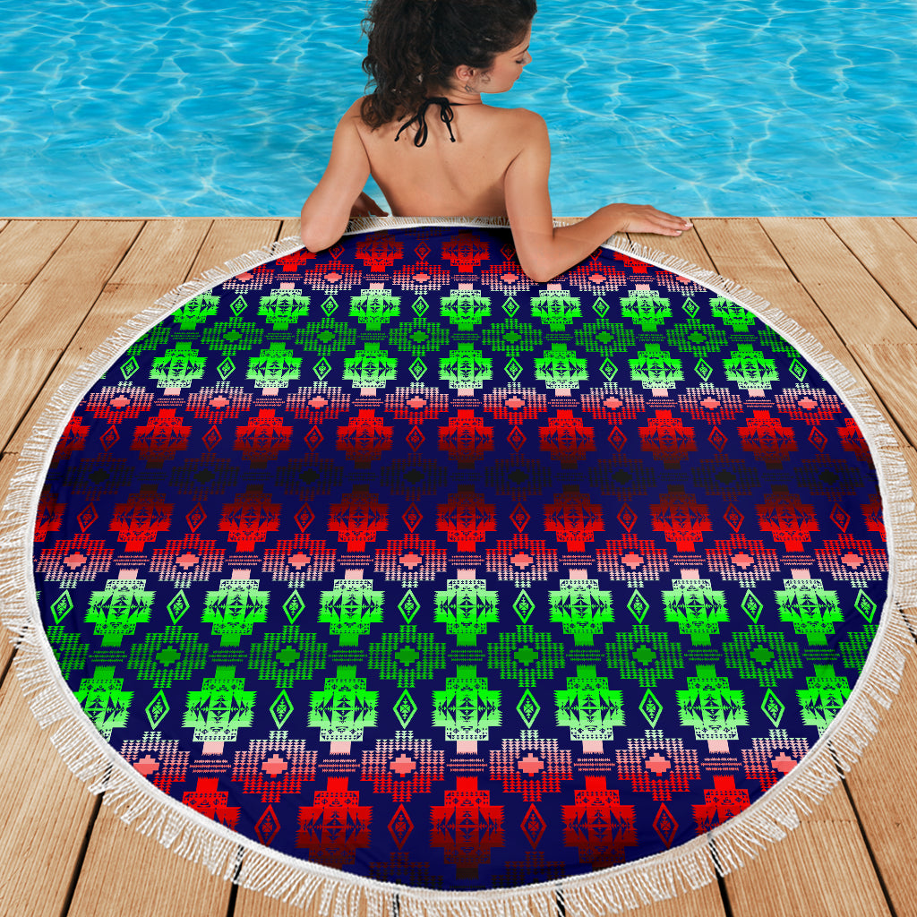 Dark Blue Shades Beach Blanket - Modern Style