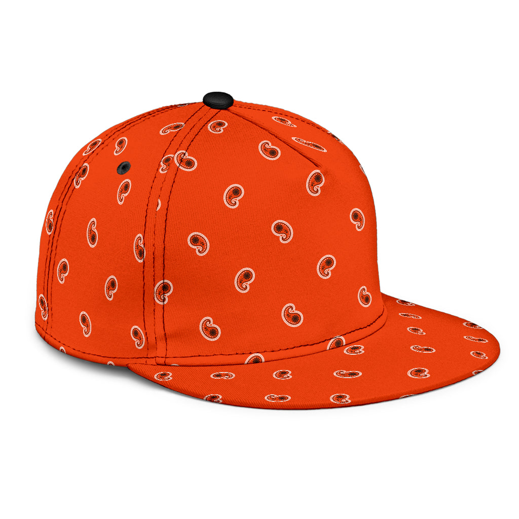 Perfect Orange Paisley Snapback Hat