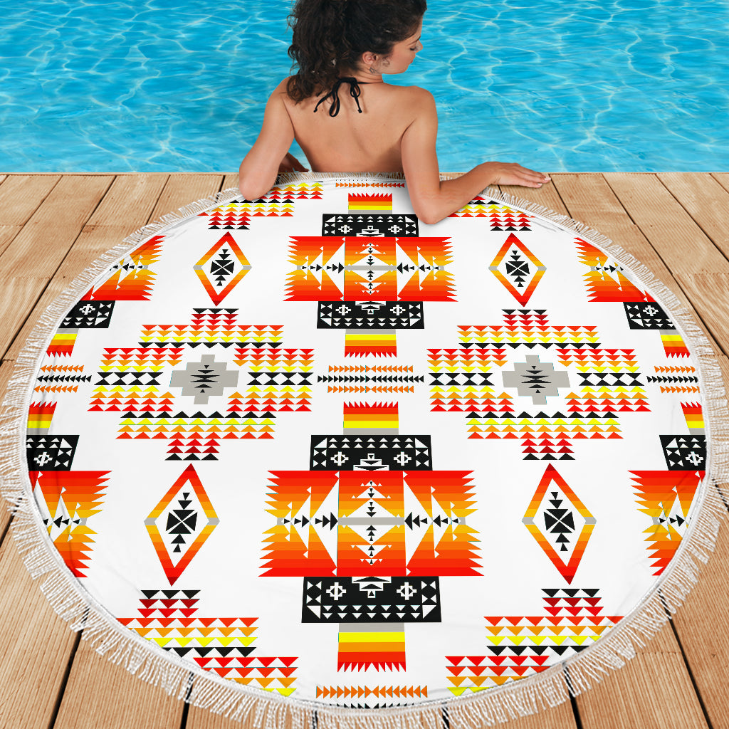 Seven Tribes White Beach Blanket