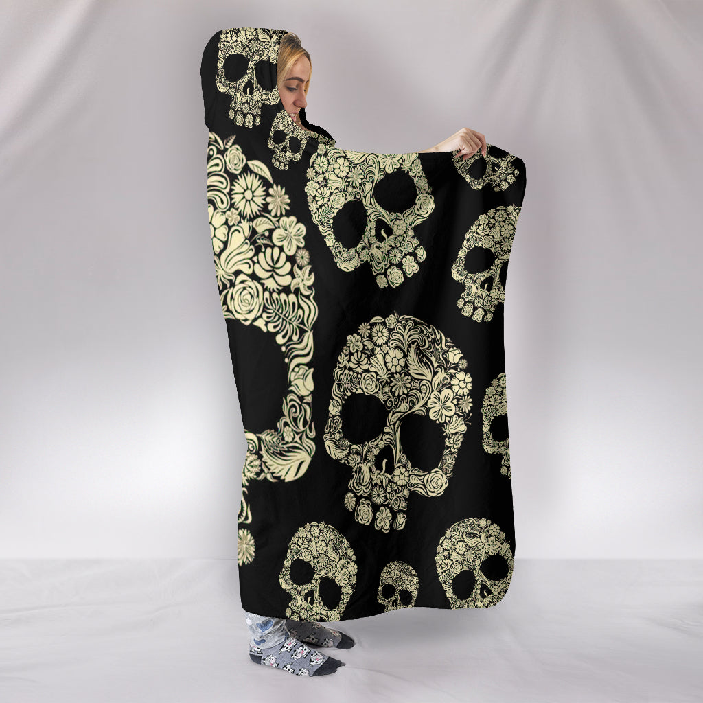 Sugar Skull Hooded Blanket