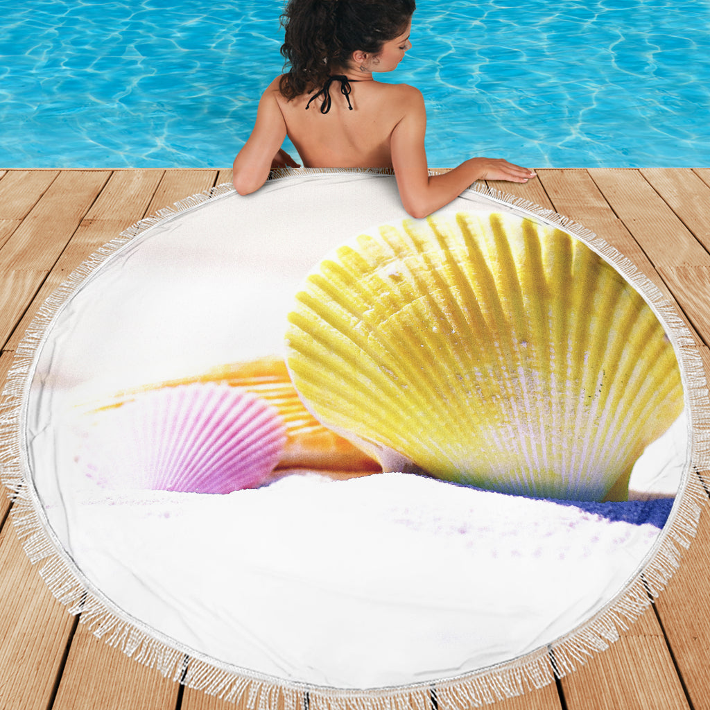 Shells Print Beach Blanket