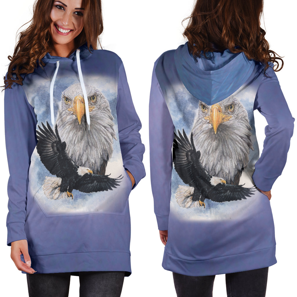 Bald Eagle Hoodie Dress - Modern Style