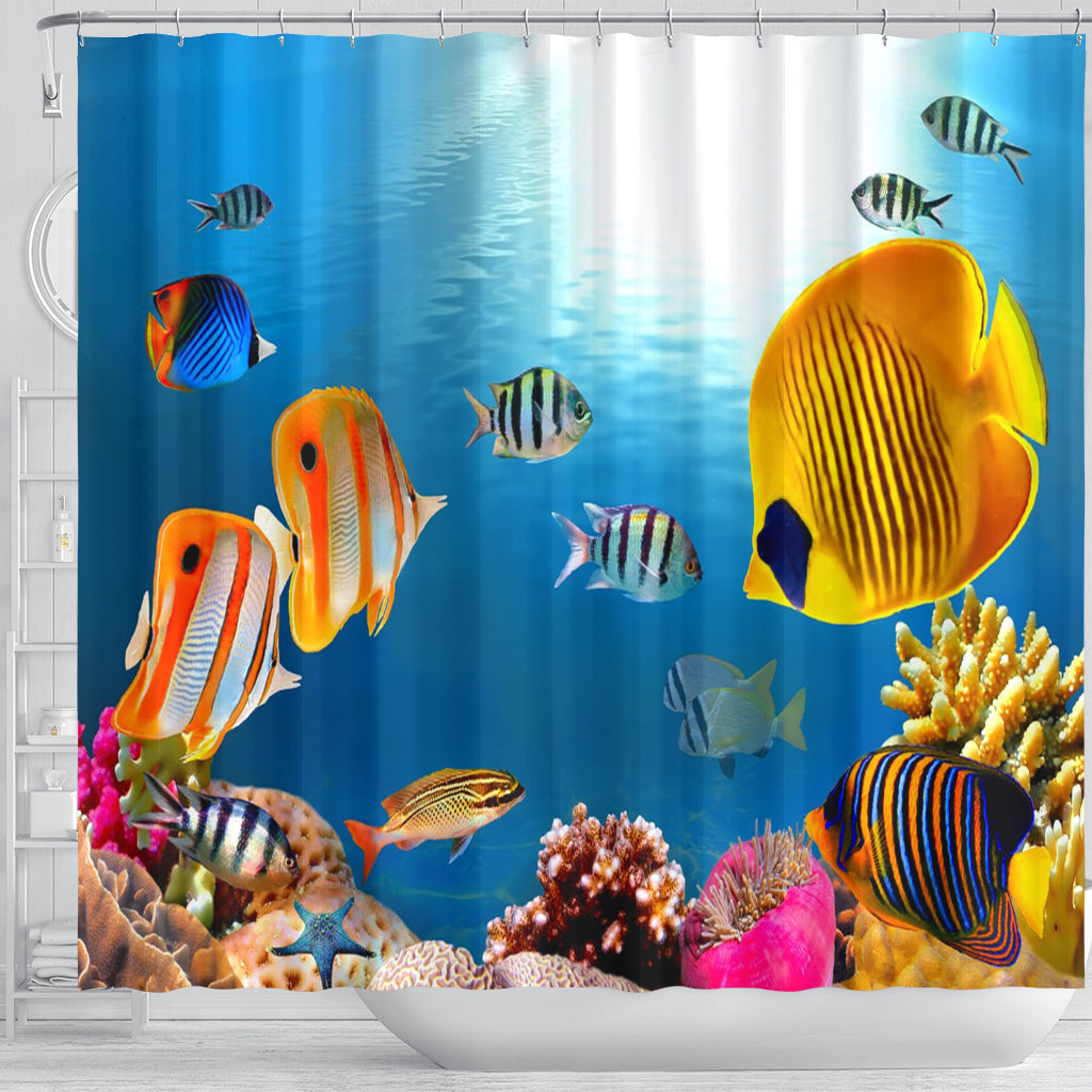 Yellow Fish Shower Curtain