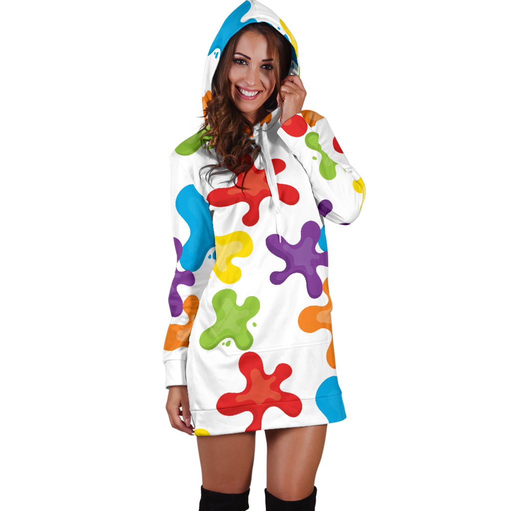 Art Splatter Hoodie Dress - Modern Style