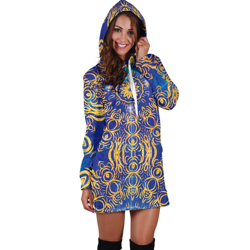 Gold Bohemian Hoodie Dress
