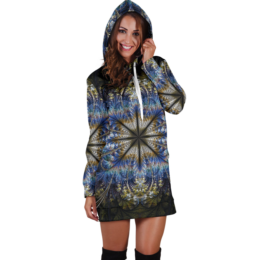 Fractal Mandala Hoodie Dress
