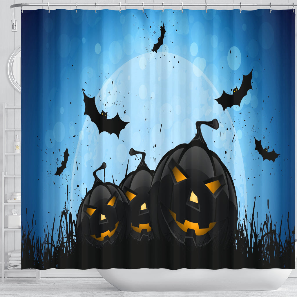 Blue Halloween Shower Curtain - Modern Style