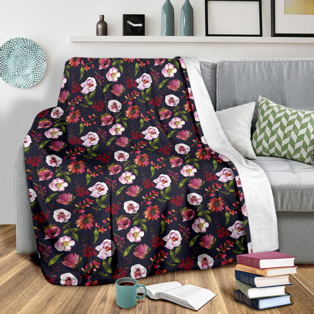 Floral Blush Pastel Roses Peonies - Throw Blankets