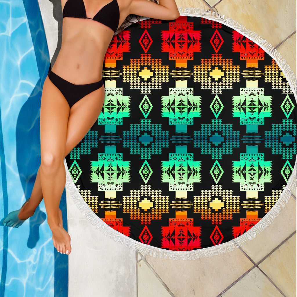 Seven Tribes 20 Shades Red Beach Blanket