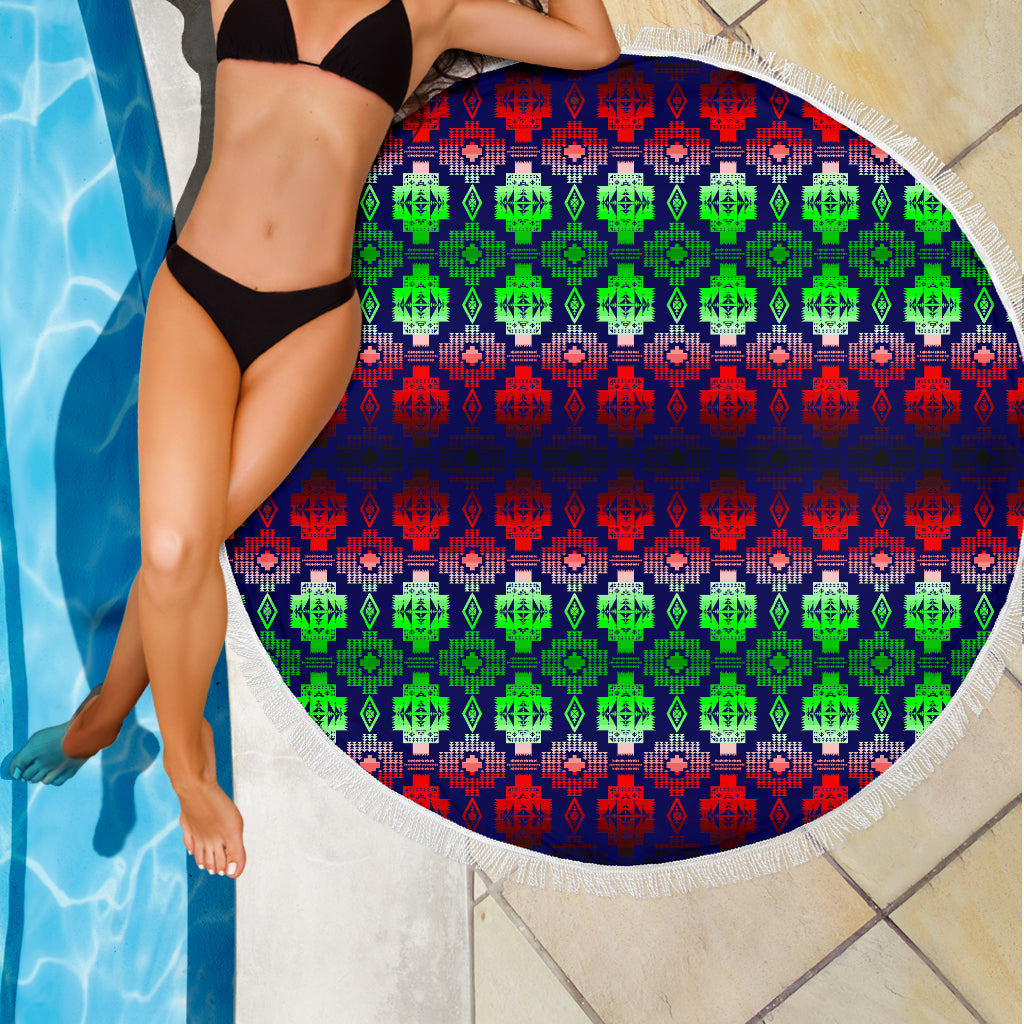 Dark Blue Shades Beach Blanket - Modern Style