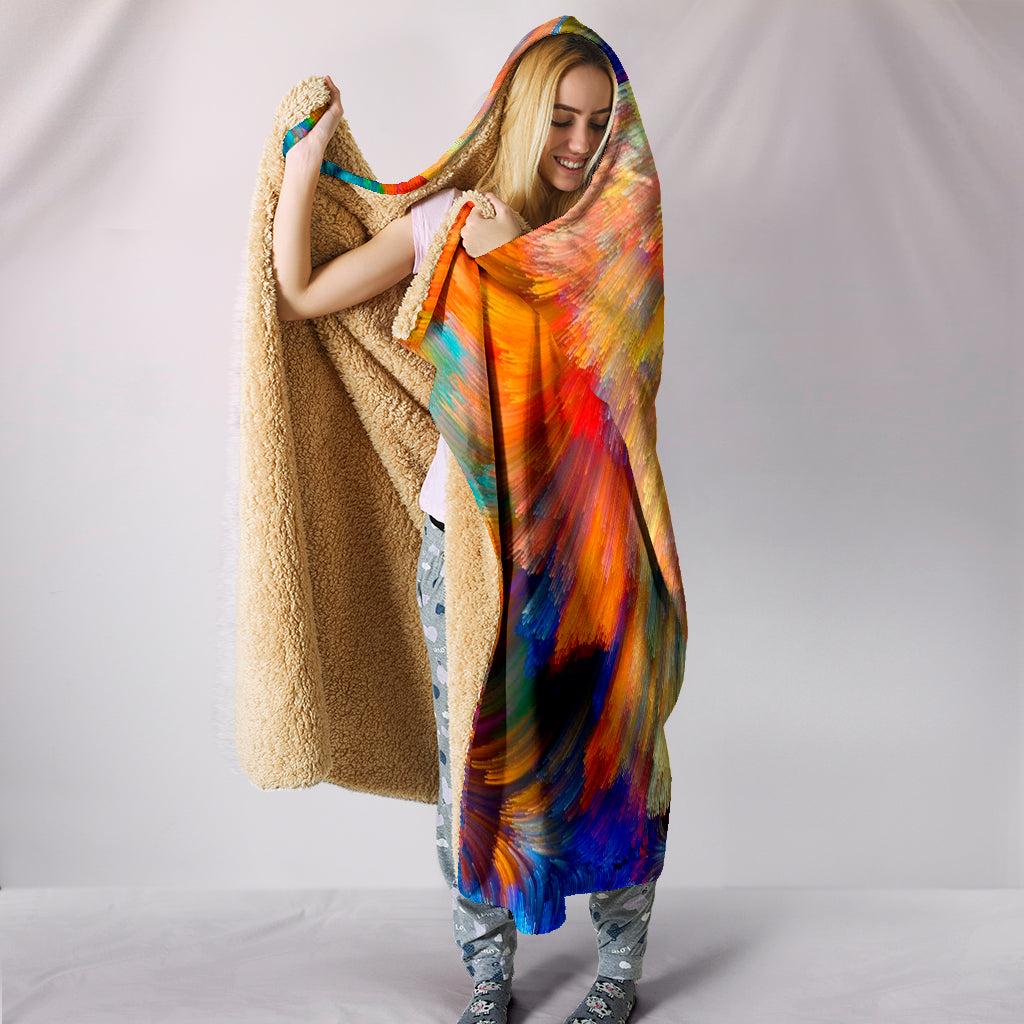 Painted Colours Hooded Blanket