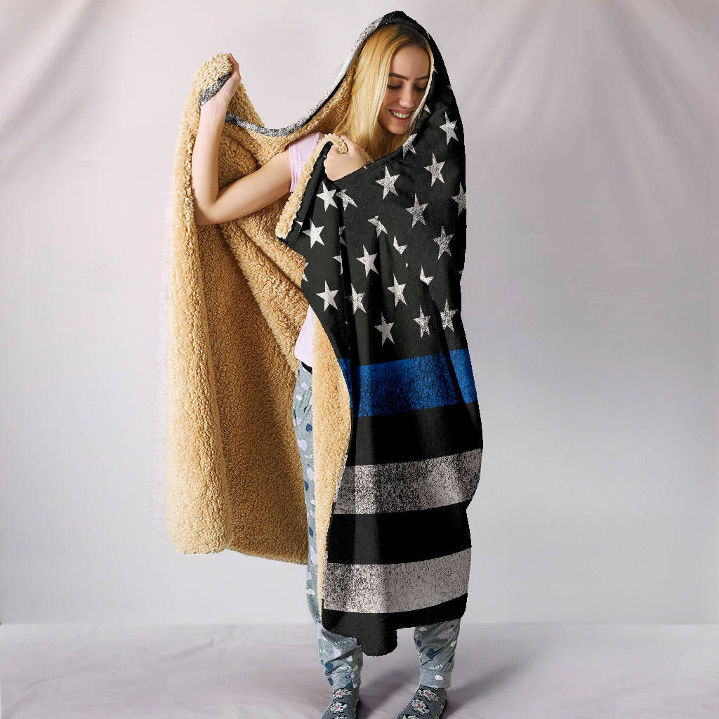 Thin Blue Line Hoodie Blanket