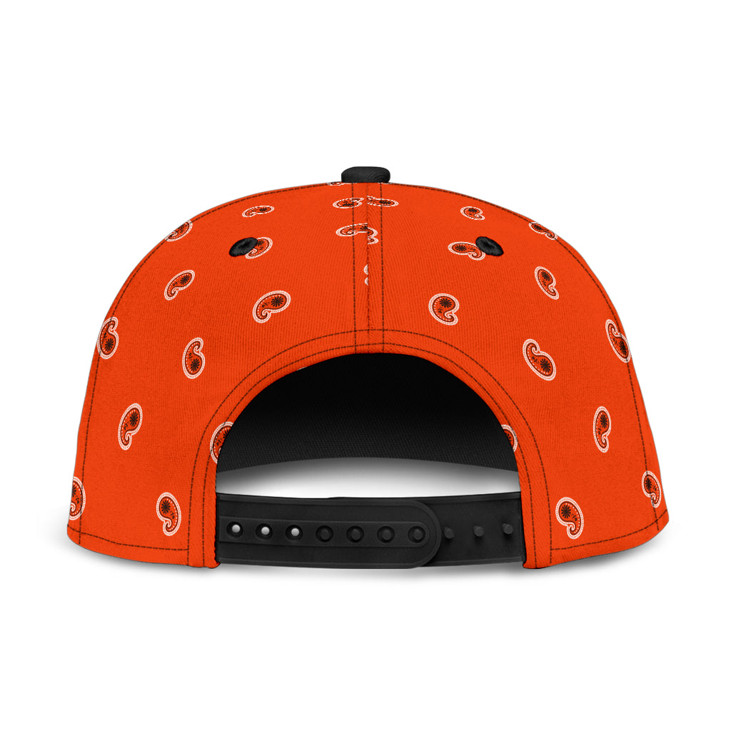 Perfect Orange Paisley Snapback Hat