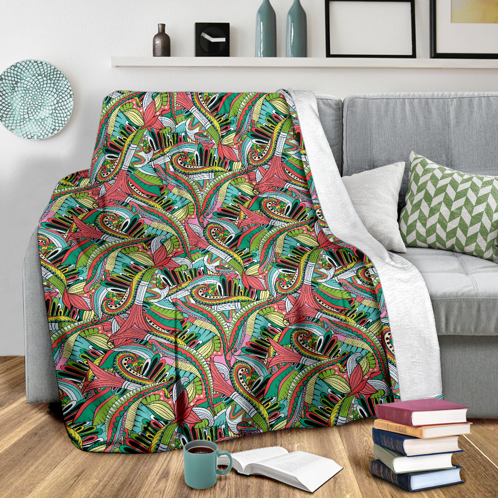 Funky Patterns In Greens Blankets