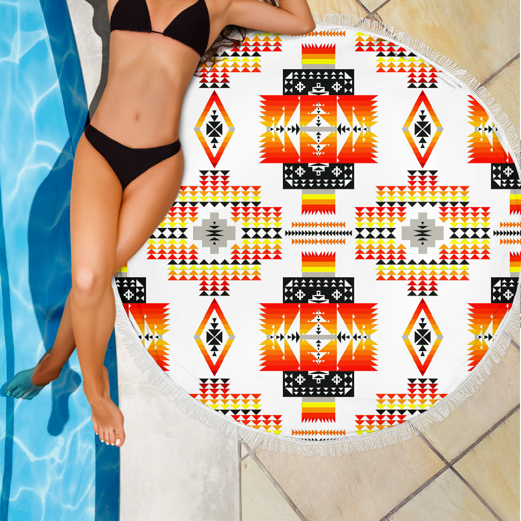 Seven Tribes White Beach Blanket