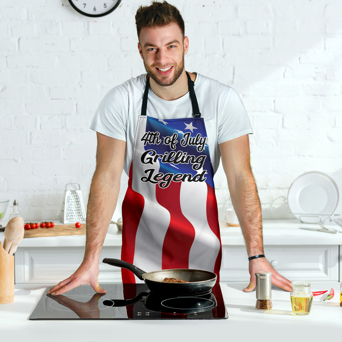 4th of July Grilling Apron - Modern Style