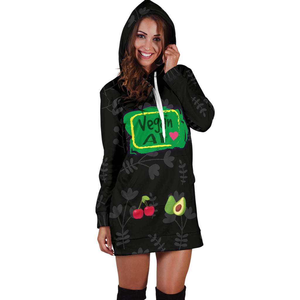 Vegan AF For Healthy Vegans Hoodie Dress 